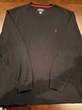 Polo Ralph Lauren Thermal Long Sleeve Crewneck Tee Navy 2XL